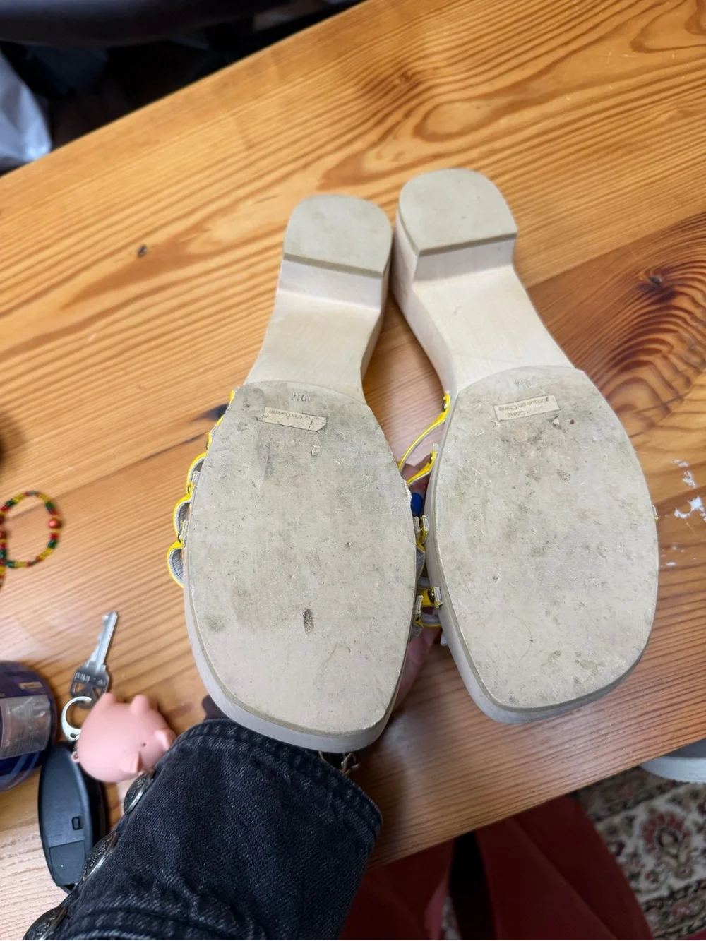 Jeffrey Campbell Yellow Daisy Slide Sandals with White Flower Accent - Picture 2 of 2